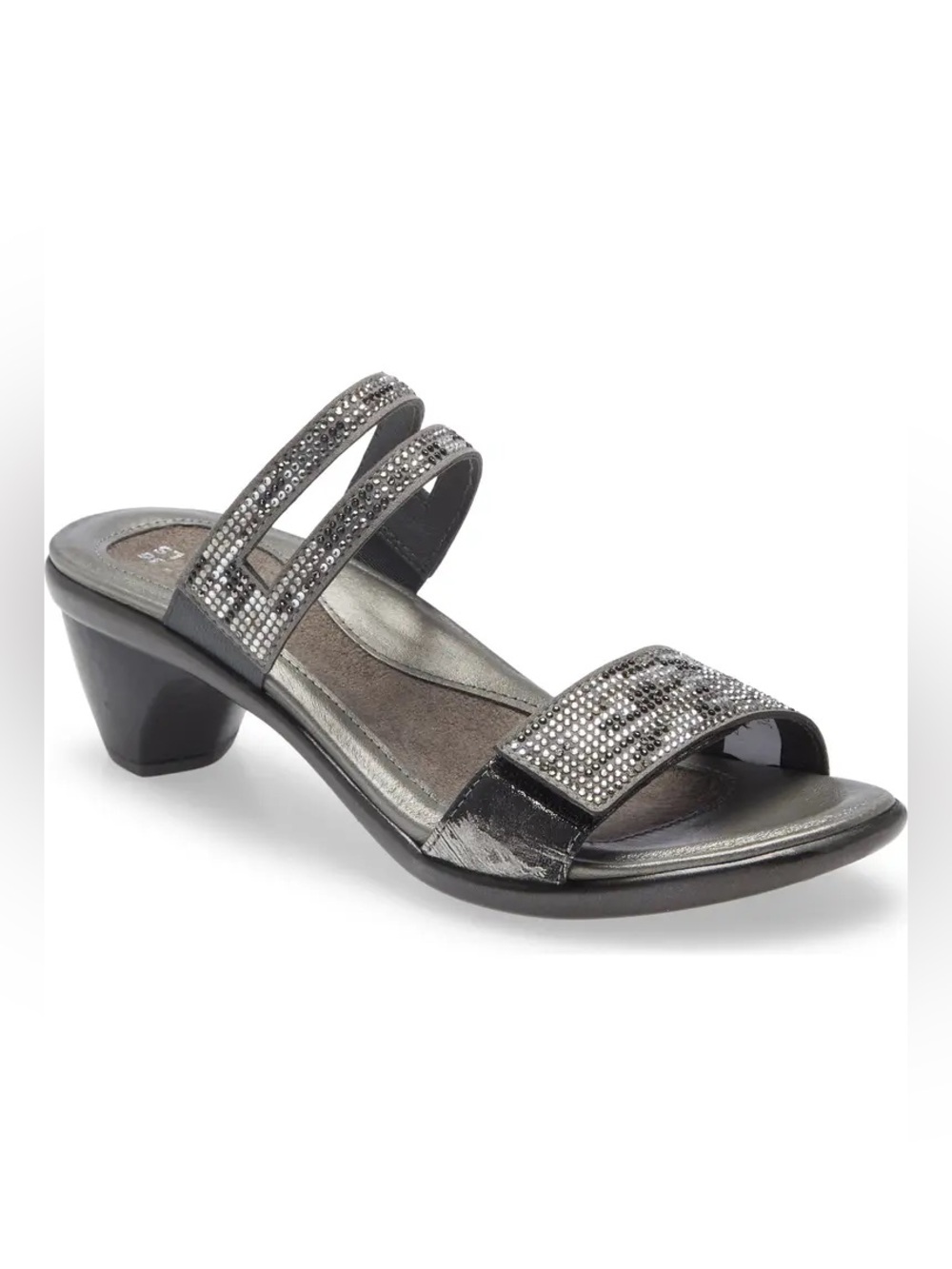 Naot Temper Gray Silver Embellished Slide Sandal Size 40